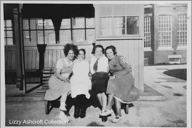 Lizzy Ashcroft (right) at Whittingham County Mental Hospital where she worked 1926 to 1936