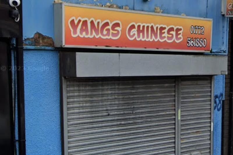 Yangs Chinese, a takeaway at 58 Meadow Street, Preston was given the score of three after assessment on September 18, the Food Standards Agency's website shows.