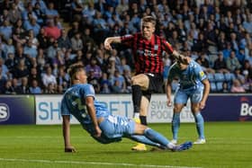 Preston North End's Emil Riis scores his only goal of the season away at Coventry City.