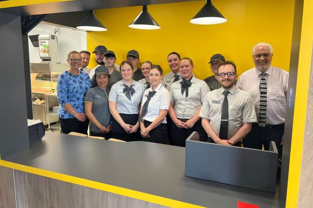 Local McDonald's franchisee Nigel Dunnington (furthest right) with his team as they reopen the Capitol Centre restaurant today (Wednesday, July 19). (Photo by McDonald's)