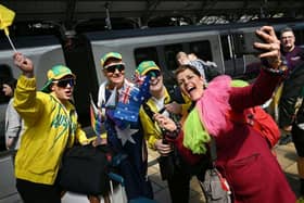 Eurovision super-fans arrive at Lime Street Station in Liverpool