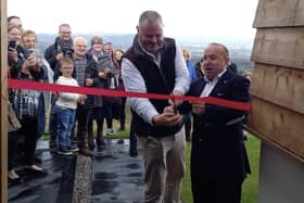 Dave Fishwick and owner Zak opening the lodges.