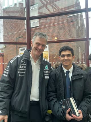 James Allison with year 11 pupil Ibraheem