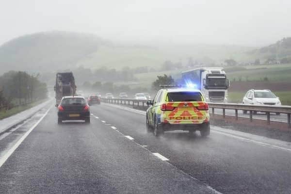 Lancashire Police said officers were preparing to lift a closure on the M6 near Lancaster when an HGV collided with a pedestrian in the carriageway just after junction 33. The man suffered a leg injury and was taken to hospital for treatment