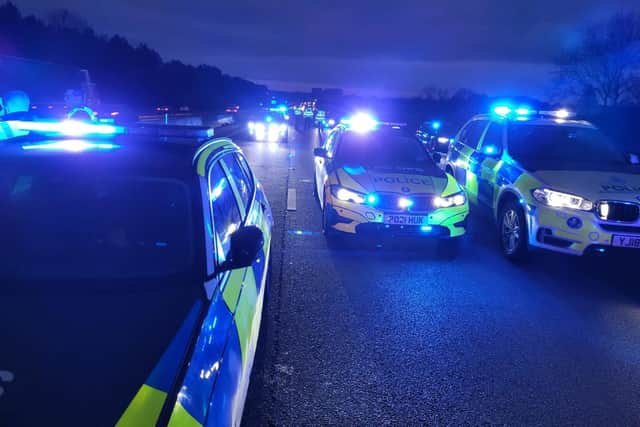 The driver arrested for wounding and dangerous driving. Thankfully the officer sustained only minor injuries