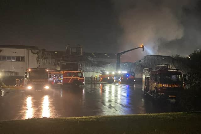 Fire crews rushed to the Vape Dinner Lady factory in Wilkinson Way on Shadsworth Business Park, Blackburn shortly before 8pm last night (September 11). (Picture by Lancashire Fire & Rescue Service)