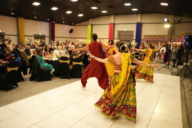 Bollywood dancers entertaining the crowd