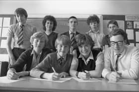 A recent Government report stated that too many teenagers leave school without being able to write intelligble messages. The Evening Post put this group of fourth formers at Walton-le-Dale High School, near Preston, to the test - they had to write a letter to Miss Marilyn Smith, training officer in the personnel department at Preston Council. Pictured are some of the participants: Julie Caldwell, Louise Plumbley, Michael Potter, Julian Knowles, Jill Rigby, Timothy Worsley, Paul Marshall, Eleanor Thorpe and Ian Roberts