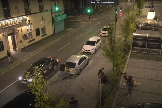 A group of women grapple on the Flat Iron car park in the early hours of 4th September, 2022 - having left The Imperial moments earlier  (CCTV shown at Chorley Council Licensing Act sub-committee meeting)