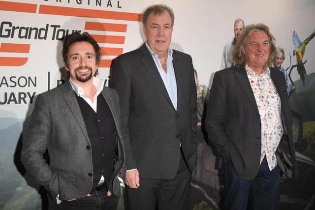 Richard Hammond, Jeremy Clarkson and James May attend a screening of 'The Grand Tour' season 3 in 2019.