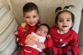 Baby Yusuf, who died aged four months old last year, with his brother Isaac (five) and two-year-old sister Raiyah.  The children's mum, Frankie Salmon, has set up a support group for bereaved parents in Yusuf's which launches this weekend