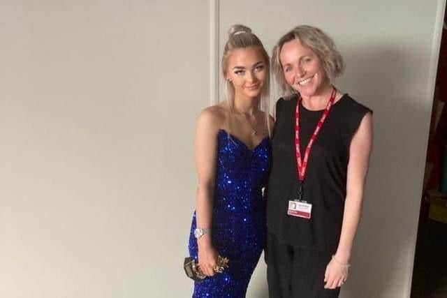 Ella with her drama teacher Melanie Ash who invited her to attend an awards ceremony