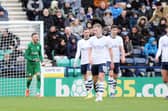 Preston North End's Freddie Woodman (left) reacts after conceding a second goal early in the first half