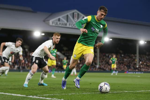 Preston North End's Josh Earl in action against Fulham.