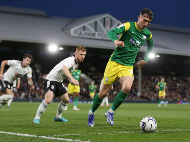 Preston North End's Josh Earl in action against Fulham.