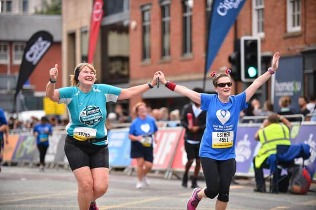Esther Parkinson  at the Great North Run finish line 2021