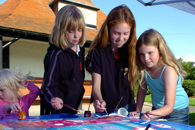 Guides taking part in an art project at Haslam Park in 2006