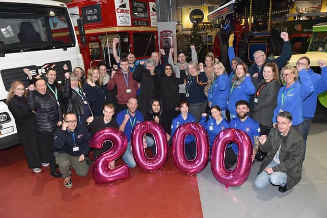 Mentors from across Lancashire celebrate reaching 2,000 assists during a meeting at Leyland Transport Museum.