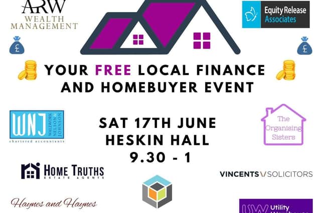 Come along to this free Finance and Homebuyer event on Saturday,  June 17 at Heskin Hall, Wood Lane, Heskin, Chorley, PR7 5PA.