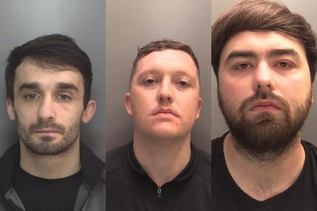 Adam Hastings, Callum Martin and Shaun Rimmer have been jailed for a total of 22 years after a string on burglaries across the North West (Credit: Merseyside Police)