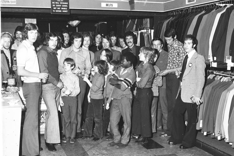 The PNE Football Team make a visit to the St George's Shopping Centre, Preston
July 1973