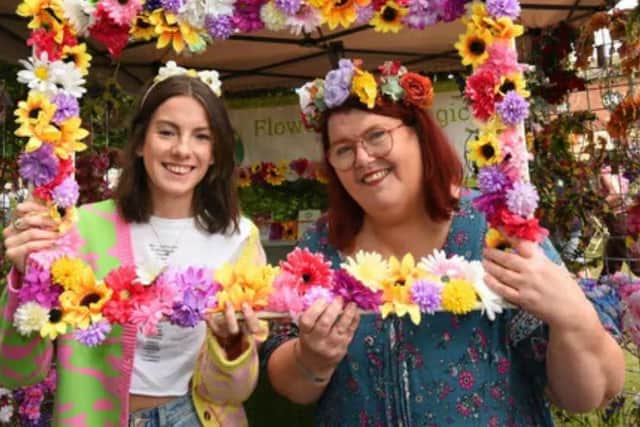 The award-winning Chorley Flower Show will be returning to Astley Park in July for a three day event.  Pictured from left are Ella Forrest and Julie Berry from Flower Crown Magic at last year's event