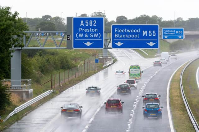 Vehicles joining the Preston Western Distributor link road from the M55. Photo: Kelvin Lister-Stuttard