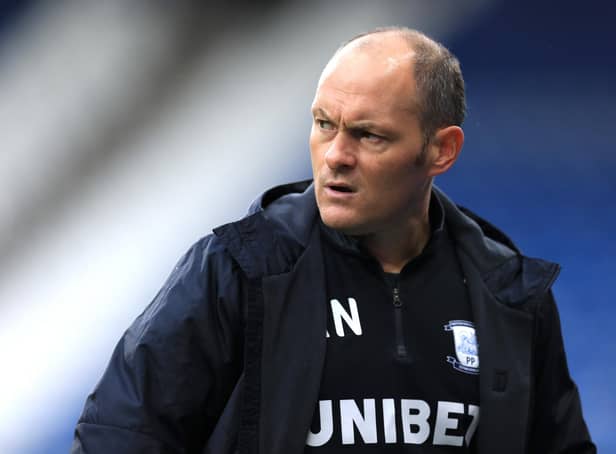 HUDDERSFIELD, ENGLAND - OCTOBER 24: Alex Neil reacts during the Sky Bet Championship match between Huddersfield Town and Preston North End at John Smith's Stadium on October 24, 2020 in Huddersfield, England.  (Photo by George Wood/Getty Images)