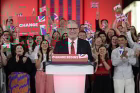 Labour Leader Keir Starmer celebrates winning the 2024 General Election. Photo: Ricky Vigil/Getty Images