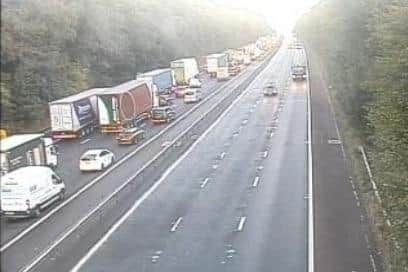 There is miles of queuing traffic and long delays on the M6 in Lancashire this morning (September 26)
