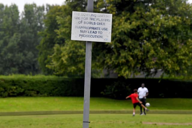 Signs banning anything other than bowls on the greens were ignored amidst the clamour to get outside for recreation during the 2020/21 lockdowns