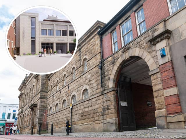The courtyard entrance to Amounderness House will soon lead to a new public space and office and retail complex (images: National World/FWP [inset])