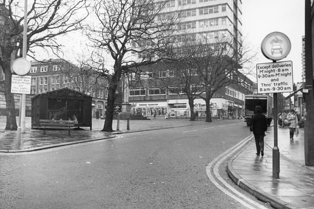 You can just about make out Cheapside to the left in this 1983 image. What captures the eye most is the traditional nativity scene which has delighted the folk of Preston for generations