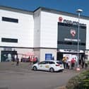 Morecambe FC's Mazuma Stadium. Picture from Google Street View.