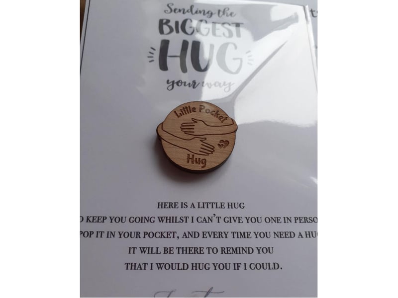NHS nurse Evelyn Scott was sent a "pocket hug" from her family who have been shielding for the past year.