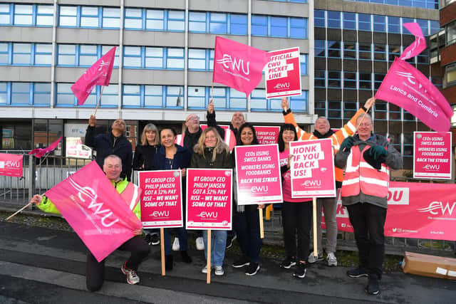 CWU workers in Preston on strike