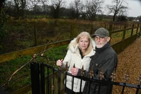 Bee Lane residents Heather and Peter Hambilton will see houses built in front, behind and at the side of their home