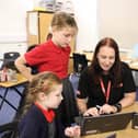 Jam Coding pupils during a computing lesson