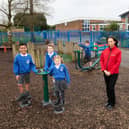 1.	Pictured with Redrow’s Fran Kent are pupils LtR Faris, Hollie, Lauren, Seb, Zain and Ayda.