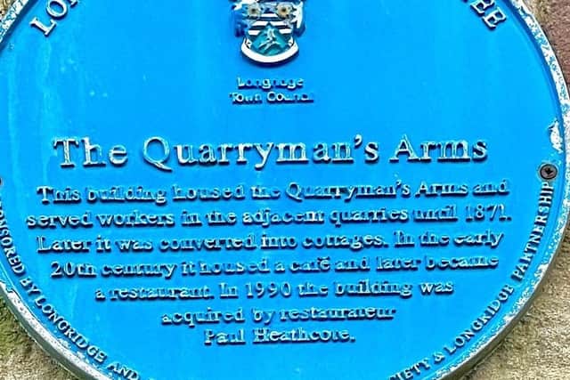 Historic building - this blue plaque tells the history of the  former restaurant which Paul Heathcote has put up for let