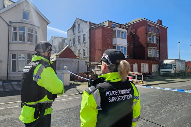 PCSOs at the scene on Blackpool seafront. Photo: Dan Martino