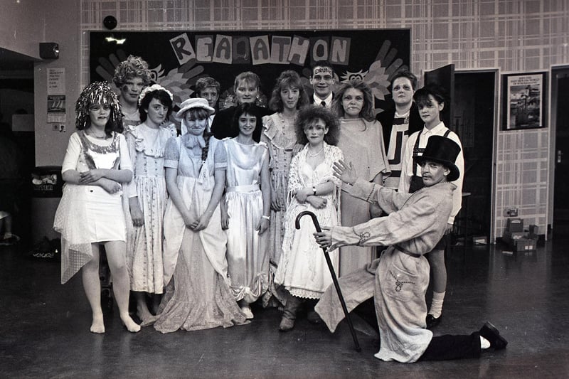 These students from Worden High School in Leyland were providing the entertainment for pensioners at a special party held at the school