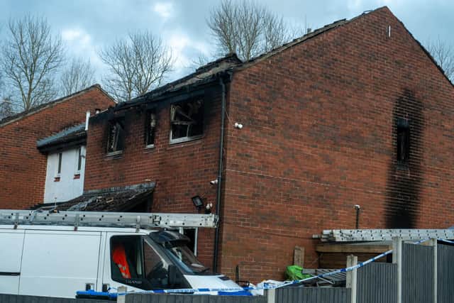 The fire ravaged home at Greenwood, Clayton Green.