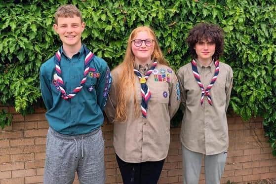 Ben, Tori and James from Wyre scouts group
