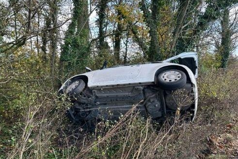 This car was carrying six people when it flipped.
Police said: "Amazingly the driver and five other passengers in this four seater car were not seriously injured in this incident in Wyre today (November 7).
"The driver having only had their licence two days. Driver reported for offences."