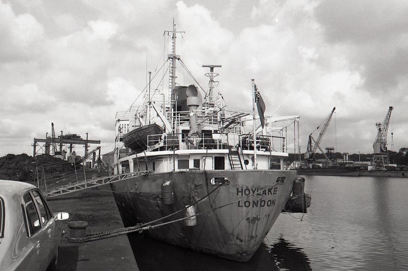 A Greek ship pulls into Preston dock
June 1978