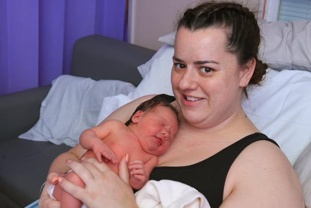 Harper Elizabeth Waddington with mum Sheryl. Harper was born on September 18 to mum Sheryl and dad Mick Waddington from Chorley at 8.53pm weighing 6lb 11oz.