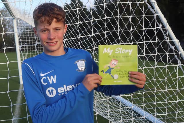 Charlie Whalley, 14, who plays for Preston North End's Academy