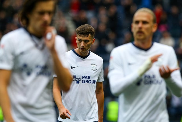 Preston North End's Jordan Storey leaves the field.