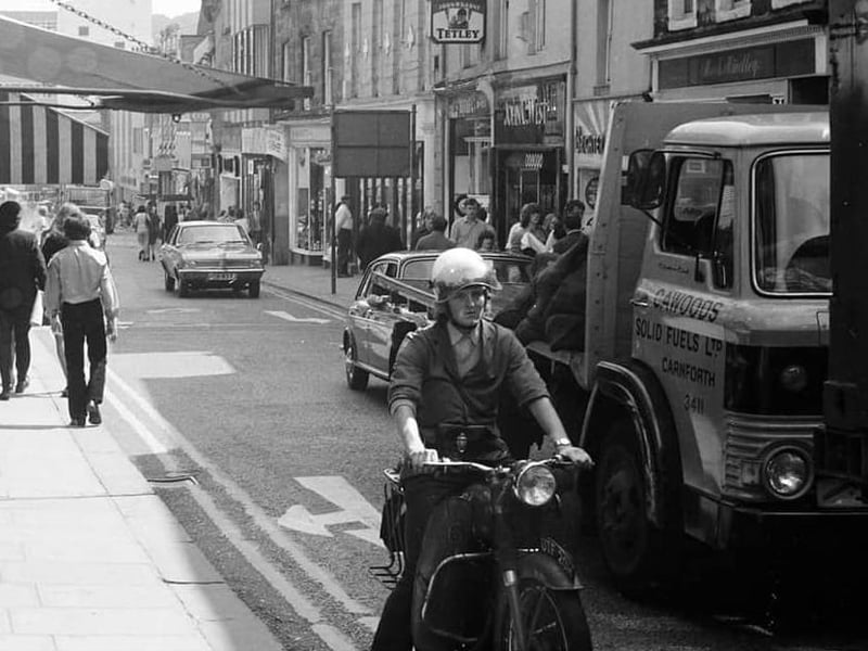 Market Street in Lancaster before pedestrianisation in the 70s.